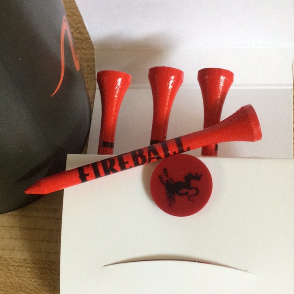 New FireBall Plastic cup and Golf Tee Matchbook
